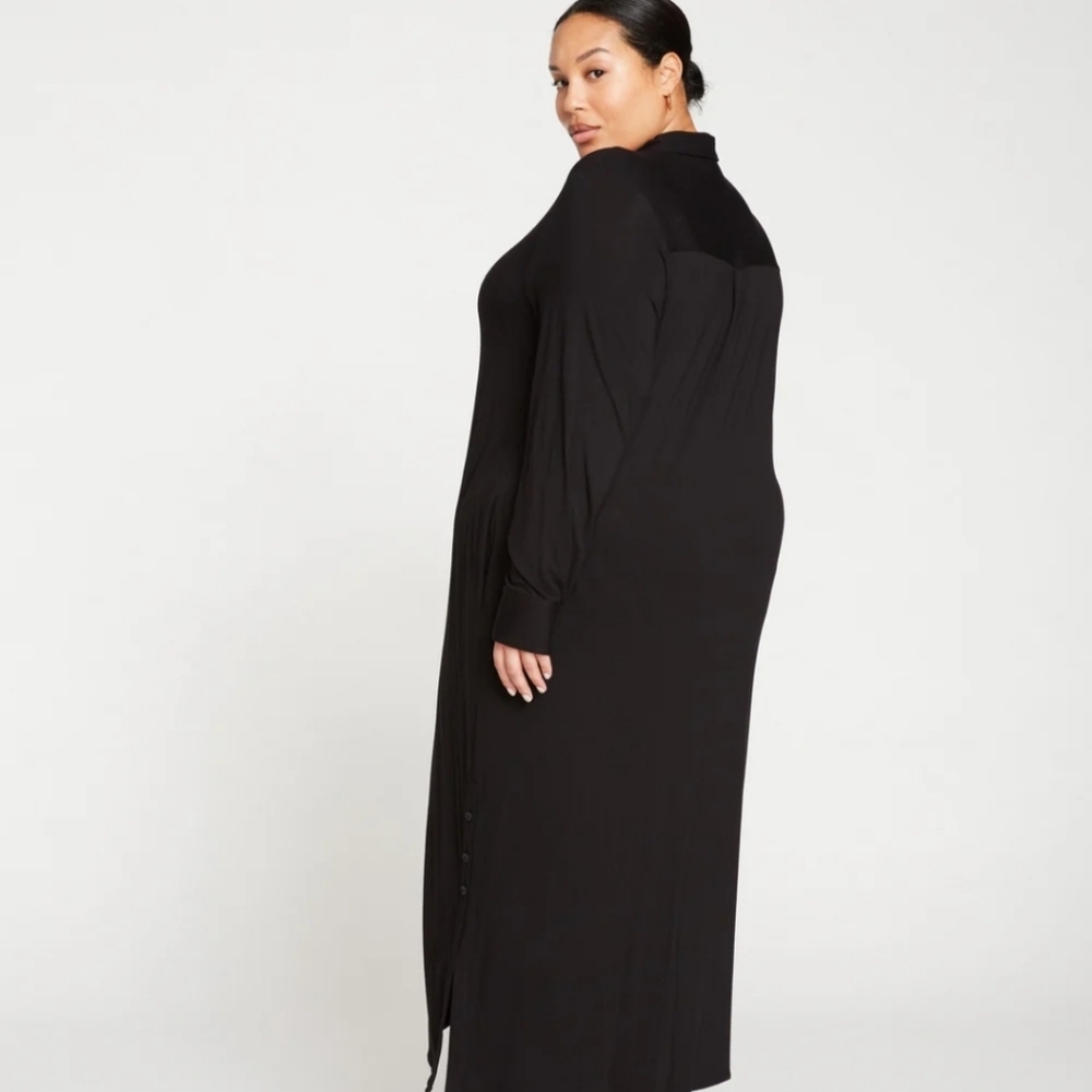Universal Standard Sally Liquid Black Jersey Shirt Dress. Nwt..Medium